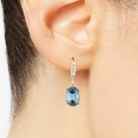 Givenchy Silver Tone Pave &Color Crystal Drop Earrings New - Picture 1 of 2